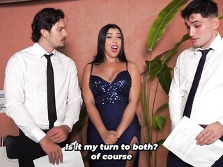 Giant Butt mother I'd like to fuck Gets Interviewed by 2 Dicky Italians