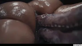 Enormous butt Latina gets double penetrated and cumflated