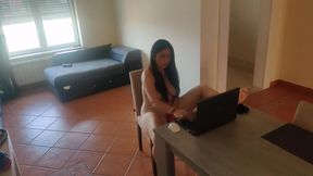 Horny wife sucks delivery man after husband refuse sex