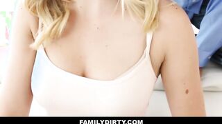 Blonde Teenagers Step Daughter And Dad Continue After Cougar Walks