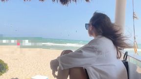 Teen Beach Girl Shows Off Food Fetish on Dick&#x1F346; &mdash;  Blows with Loud Moans