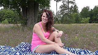 Tattooed MILF Fucks In Michigan Outdoors