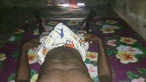 Alone in the bedroom, the black cock gets masturbated