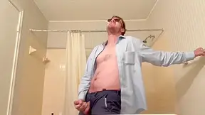 Stroking My Dick And Having An Orgasm With My Testicles Squeezed Through The Fly Of My Blue Pants