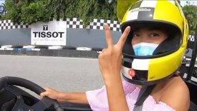 ”Adorable Thai amateur teen GF go karting & recorded on video after”