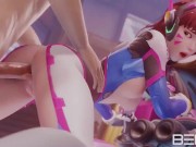 Dva fucked against the MEKA from Overwatch 3D NSFW Porn