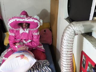 PVC Bonnet Sissy Body Pillow Humping and Vibraitor