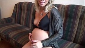 Rita Rush Shows Her Pregnant MILF Belly &amp_ Plump Tits in Bra - SFW