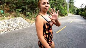 ”Blonde Thai Girlfriend with a big ass screwed hard after a long walk”