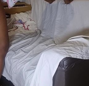 Hot stepdaughter enters the room and catches stepdad jerking off and ends up giving her pussy