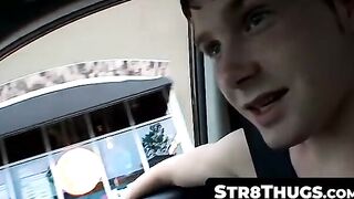 Str8Thugs.com - Horny thug Billy jerking off his juicy fuck stick in the car in solo