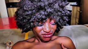 Rod cum on her pretty face