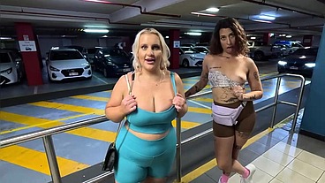 ALEXIS DOWN UNDER X KIKI ISOBEL PUBLIC CAR PARK THROATPIE AND CUMSWAP