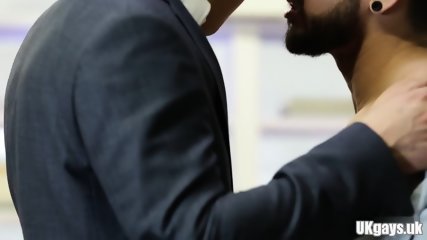 Muscle bear threesome with facial cum