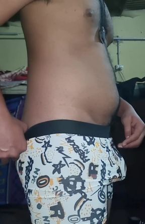 Indian Desi hairy boy with fat cock playing with himself