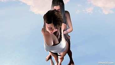Anime 3D Porn Hentai SFM Big Tits Busty Lesbian Girls Fucking