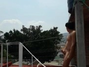 mientras andaba en la azotea