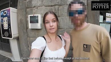 Big Cock Ravages Cute Teen in Milan Doggy Cowgirl Facial Gush