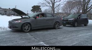 MaleIcons.com - Brandon Wilde's wild gangbang surrounded by horny muscular hunks