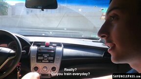 Horny Uriel Simon gets to taste his driver Fer Froma fat cock