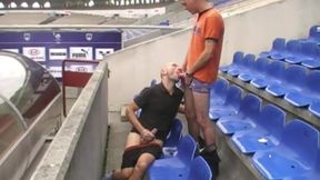 Risky exhib, fucked by straight Arab in public stadium football