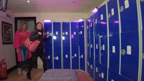 Lesbian party in gym's locker room
