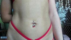 Cherry Belly Tease Belly Button Fingering