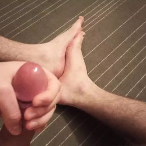 Cuming on my Feet, Wet Cock Foot Fetish Massage