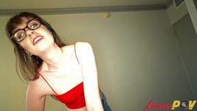 hot teen melanie rose gives sensual blowjob for cum on glasses