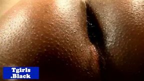 Ebony tgirl beauty busting creamy load