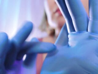 ASMR: medical nitrile gloves, touching face, relaxing sounds, SFW free clip
