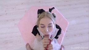 Huge Massive CUM SHOT on teen'_s face DROOL sloppy Blonde 18
