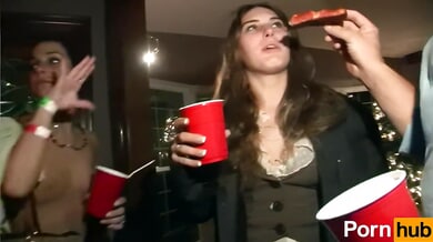 Petite Eden Petty bares her natural tits during a wild house party