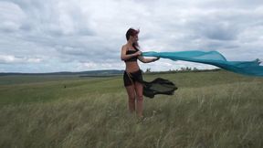 On top of a Hill in Windy Weather