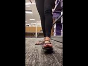 Amateur Latina Sammy Soles Trying on Shoes at Target Again!
