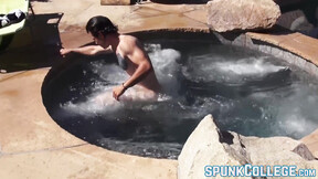 Attractive  gay plays his big dick passionately solo
