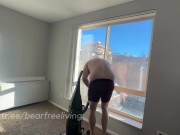 Chubby Straight Guy Vacuums Living Room Naked