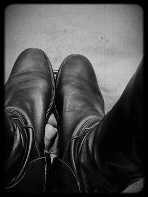 Riding boot worship and stiletto heel trampling with cock milking