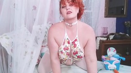 BBW Redhead Bunny Milf Finds a Giant Carrot in Her Basket