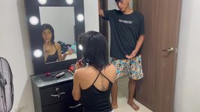 Brother-in-law makes sister ride his cock for staying with her new boyfriend