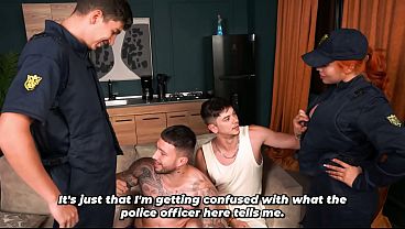 LATINA TATTOO GF WITH PERFECT TITS AND ASS JOINS POLICE OFFICERS IN HOT