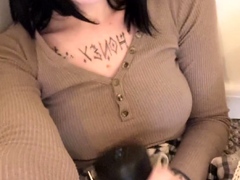 Chubby Brunette Big Boobs Dildo Masturbation