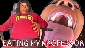 Professor Vored ft Queen Ava - A same size vore scene featuring: mouth fetish, big belly, femdom pov, brat girls, tongue fetish, digestion, and student fetish - 4K MP4