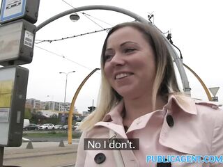 PublicAgent Bibi fucks a stranger outside for a free rail card