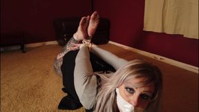 1028 Princess in Strappy Dress Barefoot Hogtie