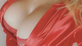 Red Satin Step-Mommys Strap on Jerk Off Instructions