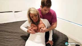 When Dad's at home, son sucks his 69-year-old step-mom's dirty little holes