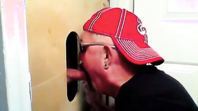 Two lustful buddies get a fantastic glory hole suck off