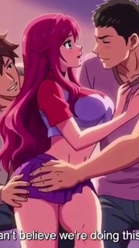 Step brother catches step sister fucking with boyfriend and joins them Threesome   Clip 2