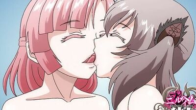 Two Cute Teen Girls get their tight holes and tight asses filled with cum after getting drilled by a tentacle